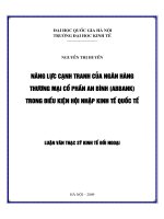 Năng lực cạnh tranh của ngân hàng thương mại cổ phần an bình (ABBANK) trong điều kiện hội nhập kinh tế quốc tế 