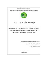 Mô phỏng sự lan truyền của thông số tổng chất rắn lơ lửng trên sông đồng nai, đoạn qua tỉnh đồng nai năm 2015 
