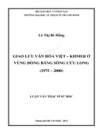 Giao lưu văn hóa việt – khmer ở vùng đồng bằng sông cửu long (1975 2000) 