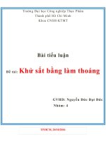 khử sắt bằng làm thoáng