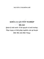 Quản lý nhà nước về tài nguyên và môi trường thực trạng và giải pháp (nghiên cứu tại huyện đăk mil, tỉnh đăk nông) 