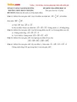 Đề kiểm tra 45 phút môn Toán (Hình học) lớp 10 trường THPT Đoàn Thượng, Hải Dương năm học 2016 - 2017 (Lần 1)