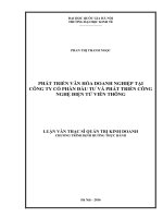 Phát triển văn hóa doanh nghiệp tại công ty cổ phần đầu tư và phát triển công nghệ điện tử viễn thông 