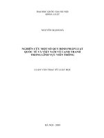 Nghiên cứu một số quy định pháp luật quốc tế và việt nam về cạnh tranh trong lĩnh vực viễn thông 