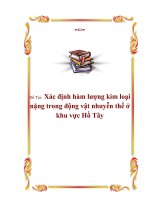 Khóa luận xác định hàm lượng kim loại nặng trong động vật nhuyễn thể ở khu vực hồ tây 
