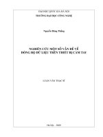 Nghiên cứu một số vấn đề về đồng bộ dữ liệu trên thiết bị cầm tay 