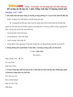 Đề cương ôn thi học kỳ 1 môn Tiếng Anh lớp 3 Chương trình mới