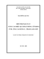 Biện pháp quản lý nâng cao hiệu quả hoạt động cấp khoa ở trường cao đẳng sư phạm lạng sơn 