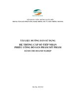 TÀI LIỆU HƯỚNG DẪN SỬ DỤNG HỆ THỐNG CẤP SỐ TIẾP NHẬN PHIẾU CÔNG BỐ SẢN PHẨM MỸ PHẨM DÀNH CHO DOANH NGHIỆP