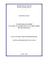 Văn hóa doanh nghiệp của công ty cổ phần đầu tư và phát triển đô thị việt hưng 