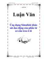 Luận văn ứng dụng simulink khảo sát dao động của phần tử cơ cấu treo ô tô 
