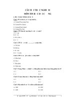 CÂU HỎI TRẮC NGHIỆM MÔN TIN HỌC ĐẠI CƯƠNG
