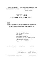 Luận văn nghiên cứu ứng dụng điều khiển mờ thích nghi để điều khiển cánh gió tuabin trục đứng 