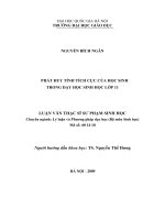 Phát huy tính tích cực của học sinh trong dạy học sinh học lớp 11 