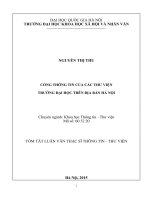 Cổng thông tin của các thư viện trường đại học trên địa bàn hà nội 