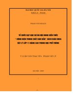 Tổ chức dạy học nội dung kiến thức dòng điện trong chất bán dẫn sách giáo khoa vật lý lớp 11 nâng cao trung học phổ thông 