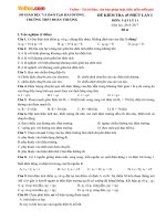 Đề kiểm tra 45 phút môn Vật lý lớp 11 trường THPT Đoàn Thượng, Hải Dương năm học 2016 - 2017 (Lần 1)