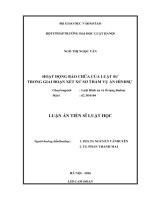 Hoạt động bào chữa của luật sư trong giai đoạn xét xử sơ thẩm vụ án hình sự LATS đại học luật HN 
