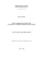Nâng cao hiệu quả sử dụng vốn của công ty cổ phần xây dựng số 1 bắc giang 