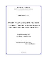 Nghiên cứu quản trị kênh phân phối tại công ty dịch vụ mobifone khu vực 6 – CN tổng công ty viễn thông mobifone