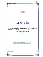 Luận văn xây dựng thói quen đọc sách cho trẻ trong gia đình 