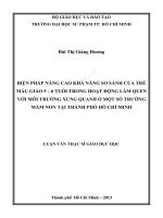 Biện pháp nâng cao khả năng so sánh của trẻ mẫu giáo 5 – 6 tuổi trong hoạt động làm quen với môi trường xung quanh ở một số trường mầm non tại thành phố hồ chí minh 