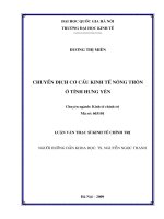 Chuyển dịch cơ cấu kinh tế nông thôn ở tỉnh hưng yên 