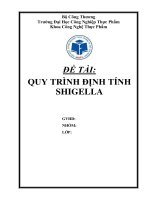 Tiểu luận Quy trình định tính Shigella