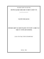 Mở rộng hợp tác kinh tế quốc tế ở nước ta hiện nay theo tư tưởng HCM 