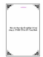 Báo cáo thực tập tốt nghiệp ô tô tại công ty TNHH TM  DV nam bình 