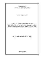 Thiết kế, tổng hợp và ứng dụng các sensor huỳnh quang từ dẫn xuất của dimethylaminocinnamaldehyde và dansyl 