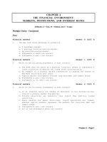Test bank Finance Management chapter 04 the financial environment  markets, institutions, and interest rates