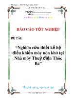 Khóa luận nghiên cứu thiết kế hệ điều khiển máy nén khí tại nhà máy thuỷ điện thác bà 
