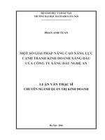 Một số giải pháp nâng cao năng lực cạnh tranh kinh doanh xăng dầu của công ty xăng dầu nghệ an 