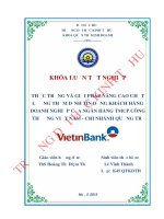 Thực trạng và giải pháp nâng cao chất lượng thẩm định tín dụng khách hàng doanh nghiệp của ngân hàng công thương việt nam, chi nhánh quảng trị 