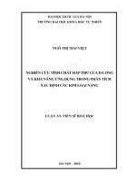 Nghiên cứu tính chất hấp thu của đá ong và khả năng ứng dụng trong phân tích xác định các kim loại nặng 