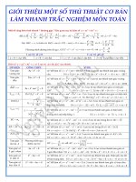 Thủ thuật tính toán nhanh môn Toán