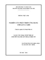 nghiên cứu phát triển ứng dụng cho java card 