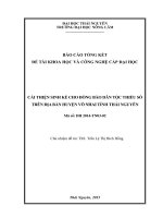 CẢI THIỆN SINH KẾ CHO ĐỒNG BÀO DÂN TỘC THIỂU SỐ TRÊN ĐỊA BÀN HUYỆN VÕ NHAI TỈNH THÁI NGUYÊN