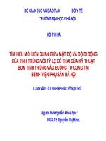 TÌM HIỂU MỐI LIÊN QUAN GIỮA MẬT ĐỘ VÀ ĐỘ DI ĐỘNG CỦA TINH TRÙNG VỚI TỶ LỆ CÓ THAI CỦA KỸ THUẬT BƠM TINH TRÙNG VÀO BUỒNG TỬ CUNG TẠI BỆNH VIỆN PHỤ SẢN HÀ NỘI