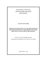Đánh giá sự hài lòng của du khách trung quốc đối với chất lượng dịch vụ du lịch biển đảo tại nha trang, khánh hòa 