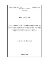 Giải pháp nâng cao hiệu quả kinh doanh của các doanh nghiệp sản xuất niêm yết trên thị trường chứng khoán việt nam 
