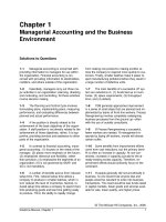 Solutions to question managerial accounting ch01 managerial accounting and the business environment