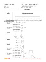 Đề thi học kì 1 môn Toán lớp 1 trường tiểu học Sơn Đông, Đăk Lăk năm 2015 - 2016