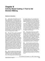 Solutions to question managerial accounting ch08 activity based costing