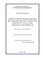 nghiên cứu một số thành phần hóa học, hoạt tính chống ôxy hóa và chống tăng đường huyết từ lá cây xakê (artocarpus altilis, moraceae) 
