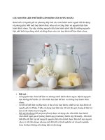 CÁC NGUYÊN LIỆU PHỔ BIẾN LÀM BÁNH CỦA NƯỚC NGOÀI