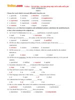 Bài tập Tiếng Anh lớp 12 Units 4, 5, 6 có đáp án