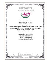 Tiểu luận Hoạch định chiến lược kinh doanh cho Công ty TNHH Sản Xuất Thương Mại Dịch Vụ Ngô Kiên từ năm 2017 đến năm  2021