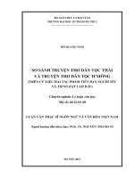 So sánh truyện thơ dân tộc Thái và truyện thơ dân tộc H''Mông (Trên cứ liệu hai tác phẩm Tiễn dặn người yêu và Tiếng hát làm dâu)
